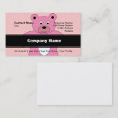 Carte De Visite Ours rose (Devant / Derrière)