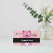 Carte De Visite Ours rose (Debout devant)