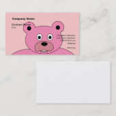 Carte De Visite Ours rose (Devant / Derrière)