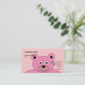 Carte De Visite Ours rose (Debout devant)