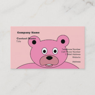 Carte De Visite Ours rose