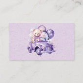 Carte De Visite Ours Teddy Ballons violet Voiture Fille Déchets Ra (Dos)