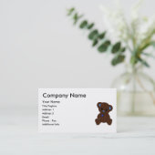 Carte De Visite Ours Teddy Bleu Triste (Debout devant)