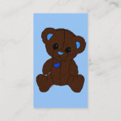 Carte De Visite Ours Teddy Bleu Triste (Dos)