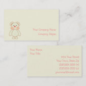 Carte De Visite Ours tiré mignon Pixel (Devant / Derrière)