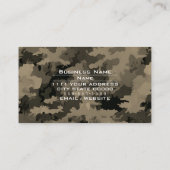 Carte De Visite Outdoorsman Camouflage Hunt Fish Pro Information (Dos)
