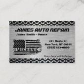 Carte De Visite Outil American Flag Metal Design Auto Réparation (Devant)