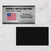 Carte De Visite Outil American Flag Metal Design Auto Réparation (Devant / Derrière)