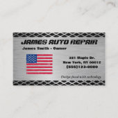 Carte De Visite Outil American Flag Metal Design Auto Réparation (Devant)