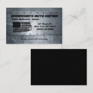 Carte De Visite Outil American Flag Metal Design Auto Réparation