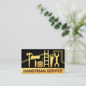 Carte De Visite Outil Creative Gold Handyman Outils Rooftop (Debout devant)