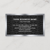 Carte De Visite Outil d'alimentation du matériel Damask noir Machi (Dos)