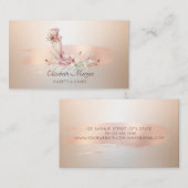 Carte De Visite Outil de boulangerie Rose à fleur Gold Brush (Devant / Derrière)