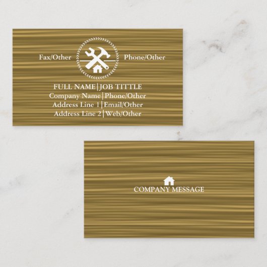 Carte De Visite Outil de charpentier pour constructeurs profession (Devant / Derrière)