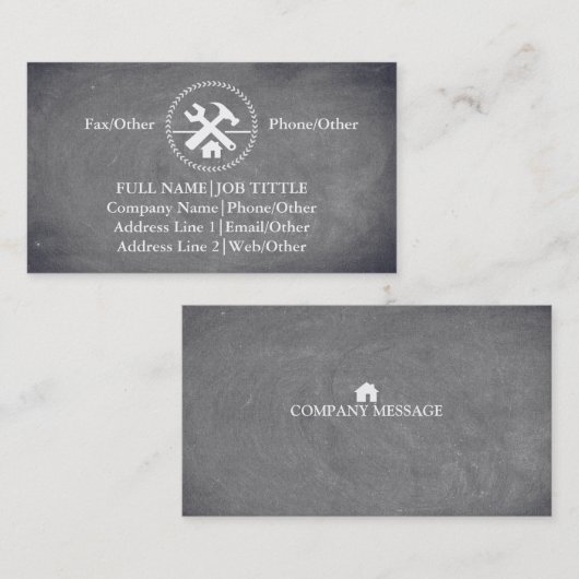 Carte De Visite Outil de charpentier pour constructeurs profession (Devant / Derrière)