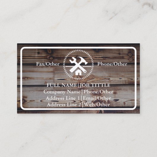 Carte De Visite Outil de charpentier pour constructeurs profession (Dos)