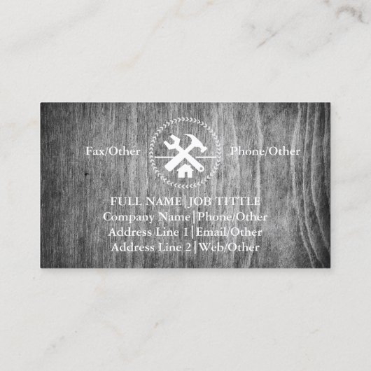 Carte De Visite Outil de charpentier pour constructeurs profession (Dos)