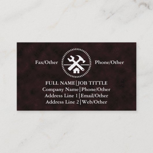 Carte De Visite Outil de charpentier pour constructeurs profession (Devant)