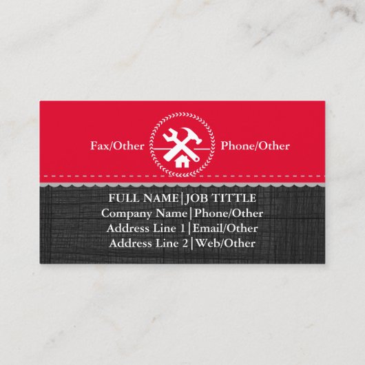 Carte De Visite Outil de charpentier pour constructeurs profession (Dos)