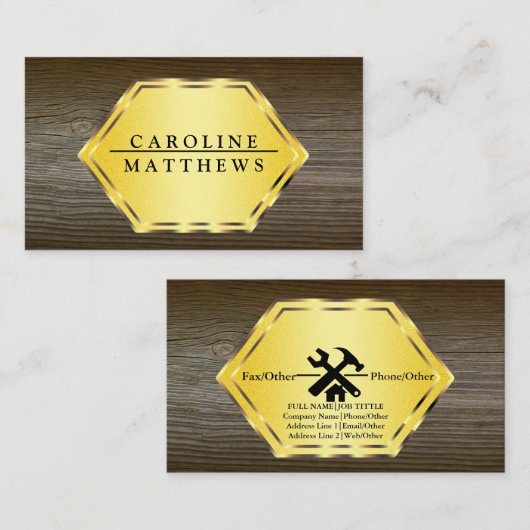 Carte De Visite Outil de charpentier pour constructeurs profession (Devant / Derrière)