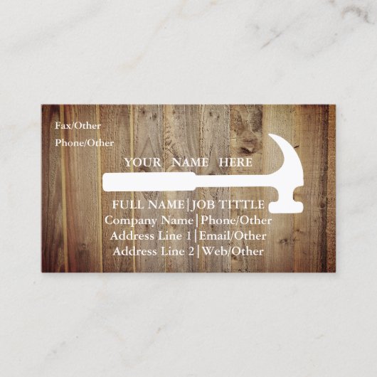 Carte De Visite Outil de charpentier pour constructeurs profession (Devant)