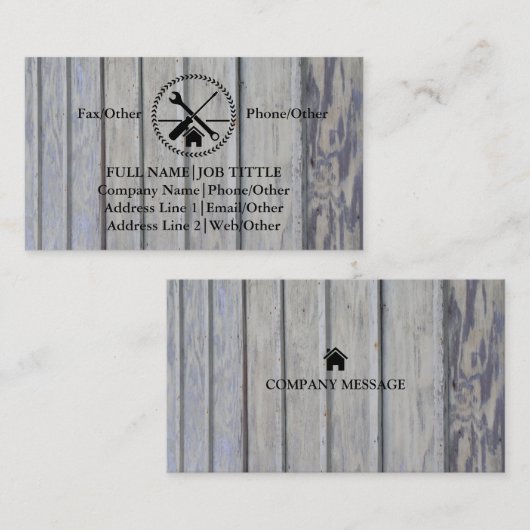 Carte De Visite Outil de charpentier pour constructeurs profession (Devant / Derrière)