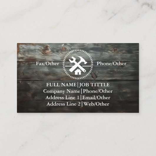 Carte De Visite Outil de charpentier pour constructeurs profession (Dos)