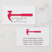 Carte De Visite Outil de charpentier pour constructeurs profession (Devant / Derrière)