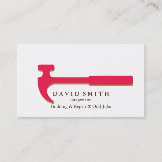 Carte De Visite Outil de charpentier pour constructeurs profession (Devant)