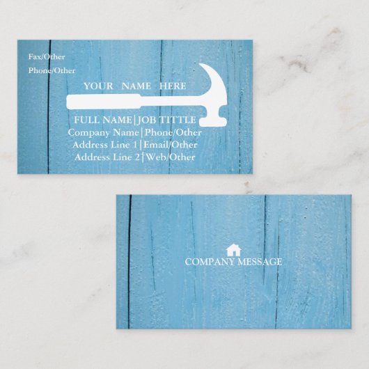 Carte De Visite Outil de charpentier pour constructeurs profession (Devant / Derrière)