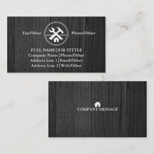 Carte De Visite Outil de charpentier pour constructeurs profession (Devant / Derrière)