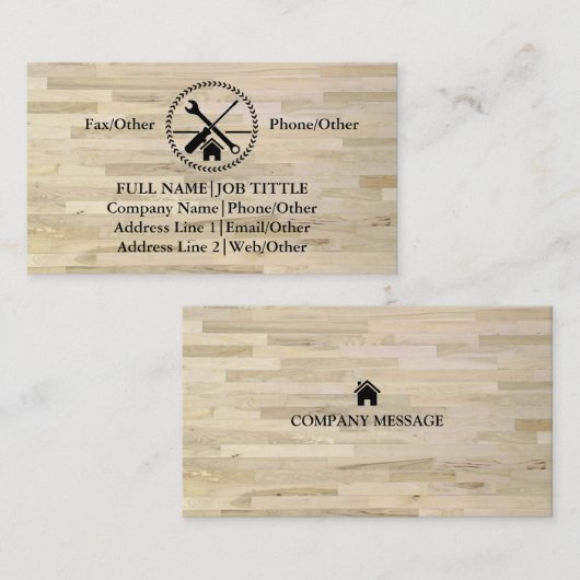 Carte De Visite Outil de charpentier pour constructeurs profession (Devant / Derrière)