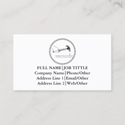 Carte De Visite Outil de charpentier pour constructeurs profession (Devant)