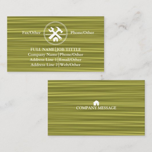 Carte De Visite Outil de charpentier pour constructeurs profession (Devant / Derrière)