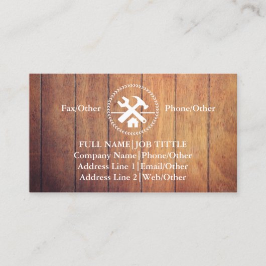 Carte De Visite Outil de charpentier pour constructeurs profession (Devant)