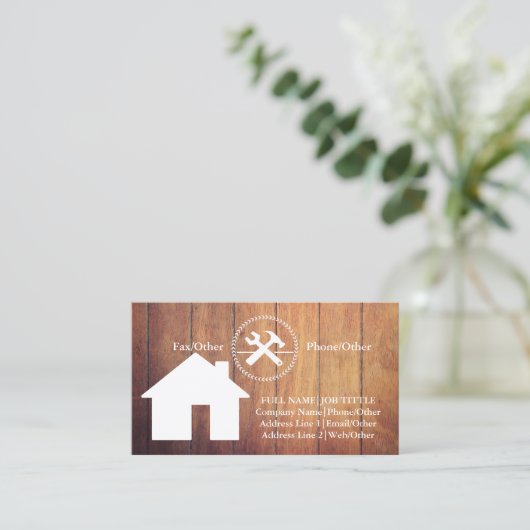 Carte De Visite Outil de charpentier pour constructeurs profession (Debout devant)