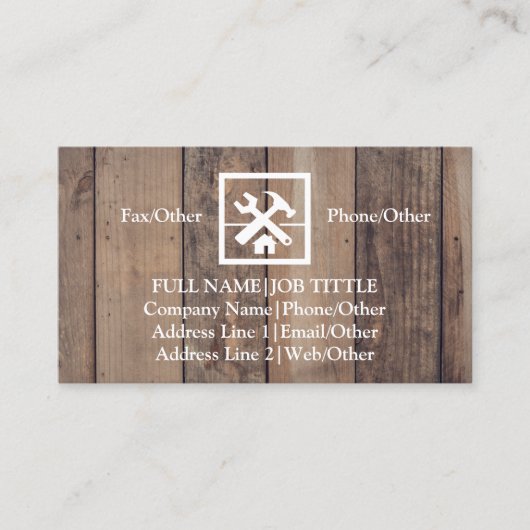 Carte De Visite Outil de charpentier pour constructeurs profession (Devant)