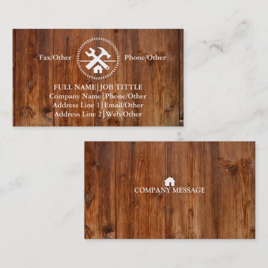 Carte De Visite Outil de charpentier pour constructeurs profession (Devant / Derrière)