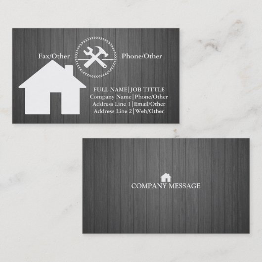 Carte De Visite Outil de charpentier pour constructeurs profession (Devant / Derrière)