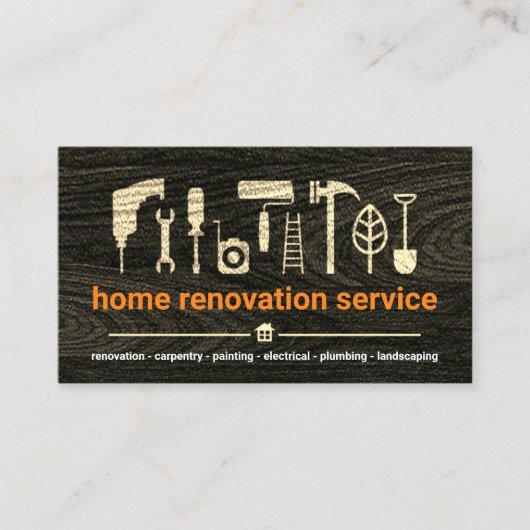 Carte De Visite Outil de construction manuel bois bois (Devant)