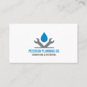 Carte De Visite Outil de goutte du logo de plomberie professionnel (Devant)