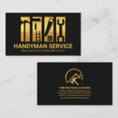 Carte De Visite Outil de main Or élégant Retrait de bande (Devant / Derrière)