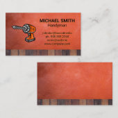 Carte De Visite Outil de perçage électrique | Construction | Cuir  (Devant / Derrière)