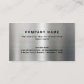 Carte De Visite Outil de réparation en argent brillant professionn (Dos)