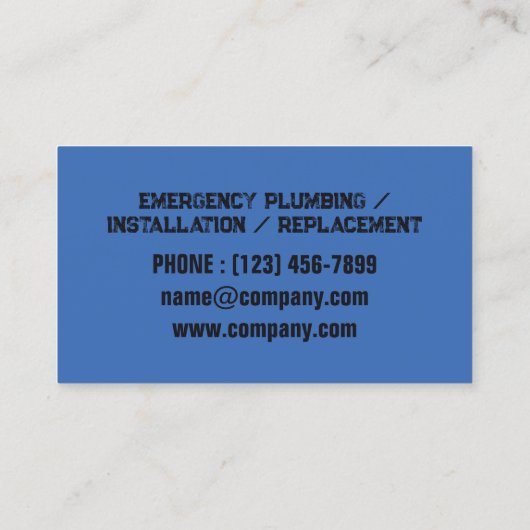 Carte De Visite Outil de réparation manuel Lumber Service Plumber (Dos)