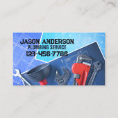 Carte De Visite Outil de réparation manuel Lumber Service Plumber (Devant)