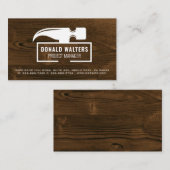 Carte De Visite Outil de tête de marteau | Planche en bois (Devant / Derrière)