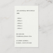 CARTE DE VISITE OUTIL DE VUE DES SERVICES DE CARPENTERIE MODERNE N (Dos)