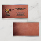 Carte De Visite Outil d'exploration | Construction | Cuir métalliq (Devant / Derrière)