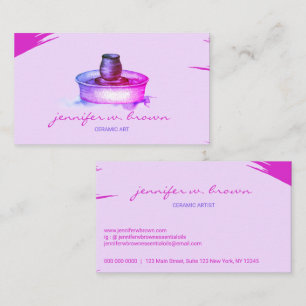 Carte De Visite Outil en céramique en argile fait main rose sculpt